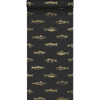 ESTA wallpaper black with golden fish