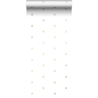 ESTA wallpaper white with golden crosses