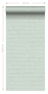 Mint green bricks wallpaper