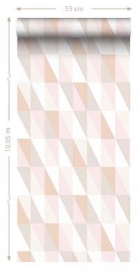ESTA art deco wallpaper grey pink and beige triangles