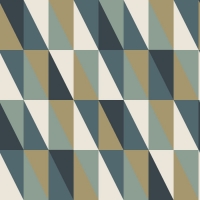 papier peint ESTA art deco triangles bleu, vert, or