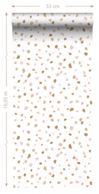 Papier peint terrazzo rose et brun