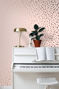 Papier peint terrazzo rose et brun