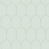 ESTA art deco wallpaper mint green with golden arches