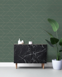 ESTA art deco wallpaper dark green and gold