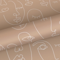 ESTA art deco wallpaper faces beige and white