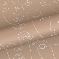 ESTA art deco wallpaper faces beige and white