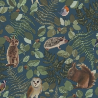 ESTA wallpaper forest animals green brown and blue