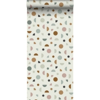 ESTA wallpaper graphic design in beige, pink and mint green