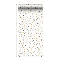 ESTA wallpaper terrazzo ocher yellow and grey