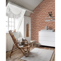 ESTA wallpaper with flowers Scandinavian style terracotta