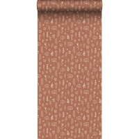 ESTA behang bloemmotief terracotta en wit