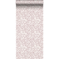 Papier peint motif fleurs rose