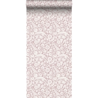 Papier peint motif fleurs rose