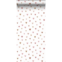 ESTA wallpaper terracotta and pink hearts