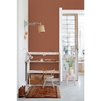 ESTA terracotta wallpaper with linen structure