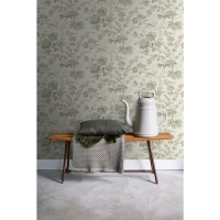 ESTA wallpaper with green flowers vintage style