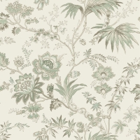 ESTA wallpaper with green flowers vintage style