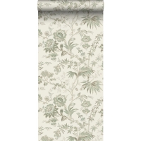 ESTA wallpaper with green flowers vintage style