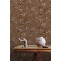 ESTA behang vintage bloemen terracotta bruin