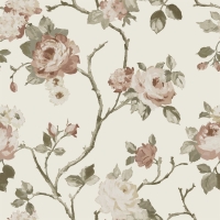 ESTA wallpaper flowers vintage style in white and old pink