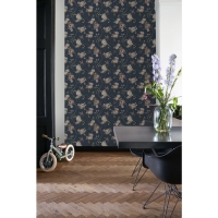 ESTA behang vintage bloemen blauw