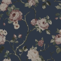 ESTA behang vintage bloemen blauw