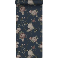 ESTA behang vintage bloemen blauw