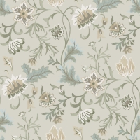 Papier peint à motif de fleurs en beige