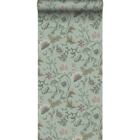 ESTA wallpaper flowers vintage green