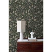 ESTA wallpaper flowers vintage black and green