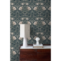 ESTA wallpaper art nouveau flowers dark blue