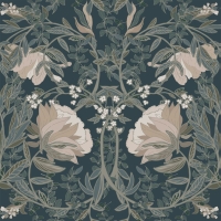 ESTA wallpaper art nouveau flowers dark blue