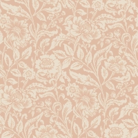 Papier peint à motif de fleurs terracotta rose