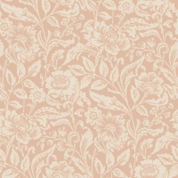 Papier peint à motif de fleurs terracotta rose