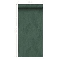 ESTA wallpaper drawn leaves dark green