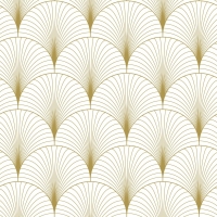 Papier peint art deco blanc et or