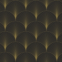 Papier peint art deco noir et or