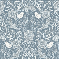 ESTA wallpaper flowers and birds greyed blue