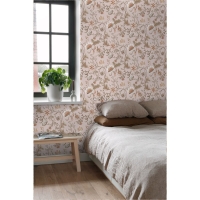 ESTA wallpaper flowers vintage old pink, terracotta and green