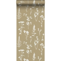 ESTA behang veldbloemen donker beige