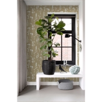 ESTA behang veldbloemen donker beige