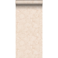 ESTA wallpaper with ginkgo leaves in sand beige