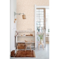 ESTA wallpaper with ginkgo leaves in sand beige