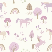 ESTA behang met unicorns in lila paars