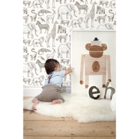 ESTA boys room wallpaper with wild animals