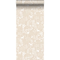 ESTA wallpaper forest animals beige