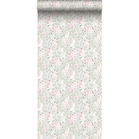 ESTA wallpaper with little flowers in soft pink and green