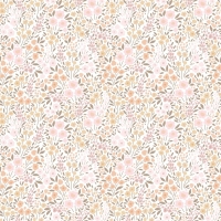 Papier peint avec de petites fleurs en rose et beige
