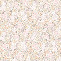 Papier peint avec de petites fleurs en rose et beige